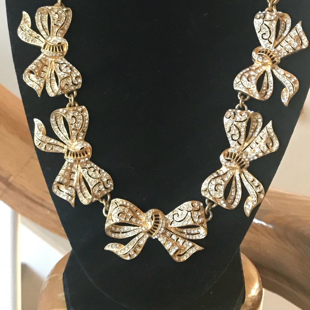 J. Crew Gold Bow Necklace